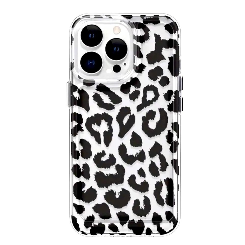 NWT Clear Black LEOPARD iPhone 15 Pro Max Phone Case